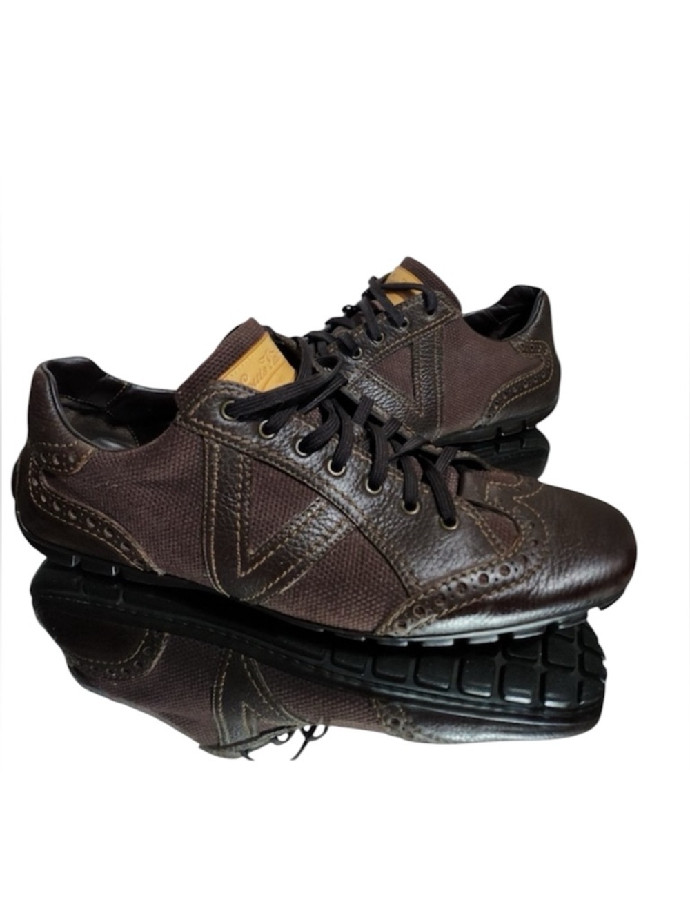 Louis Vuitton Brown Leather Sneakers shoes size 10.5